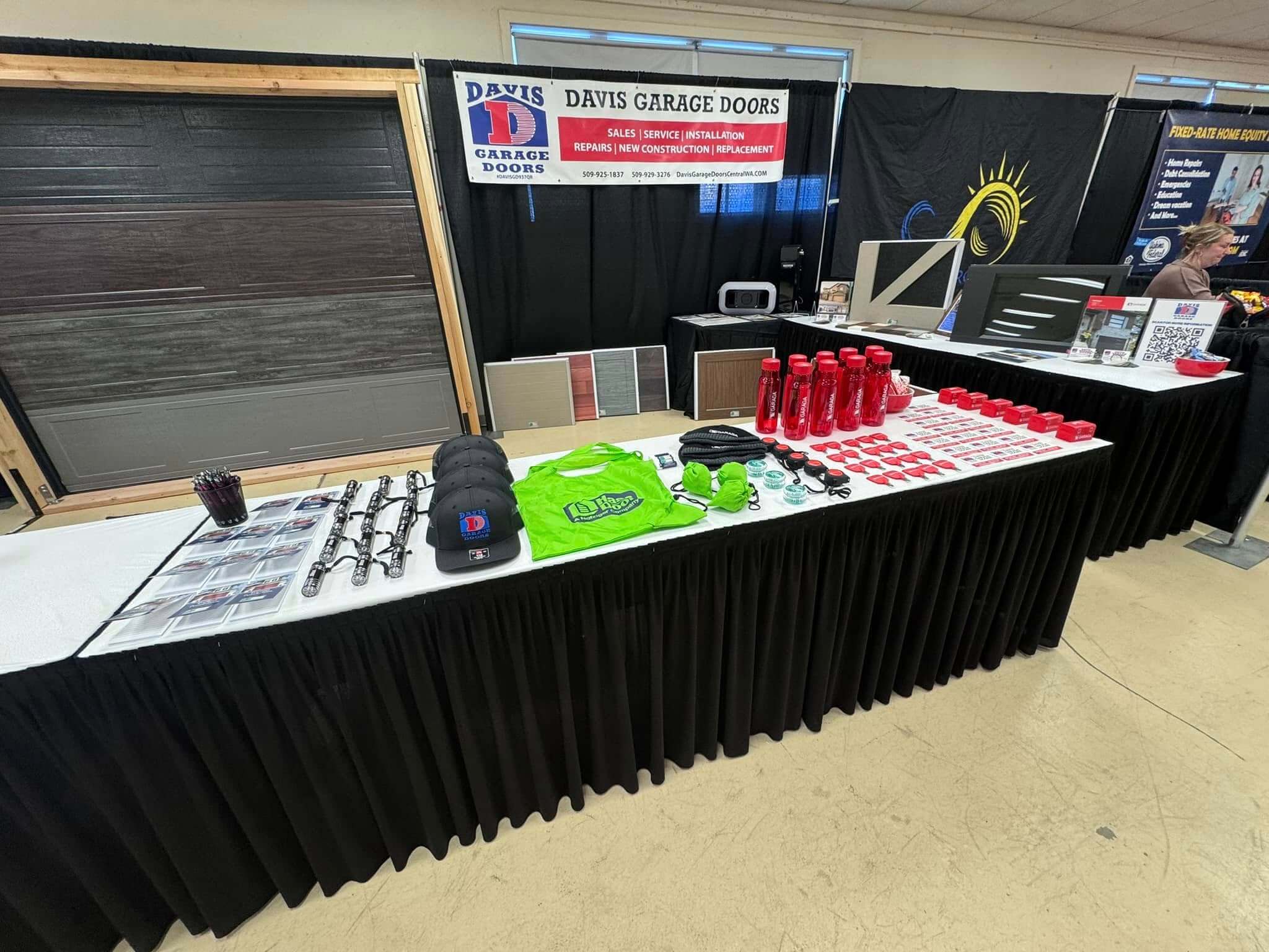 Davis Garage Doors booth at the Home and Garden Show