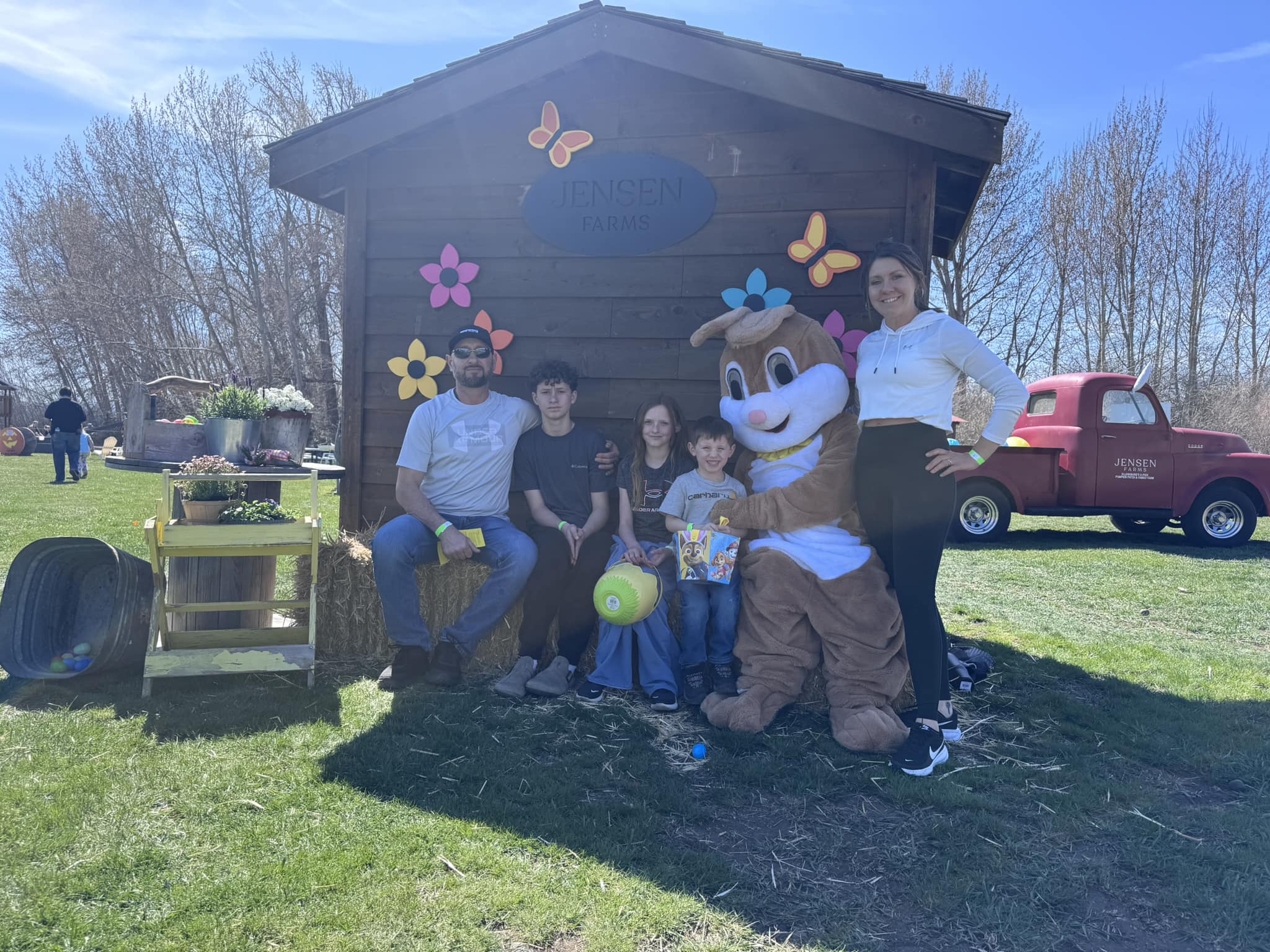 davis family with the easter bunny