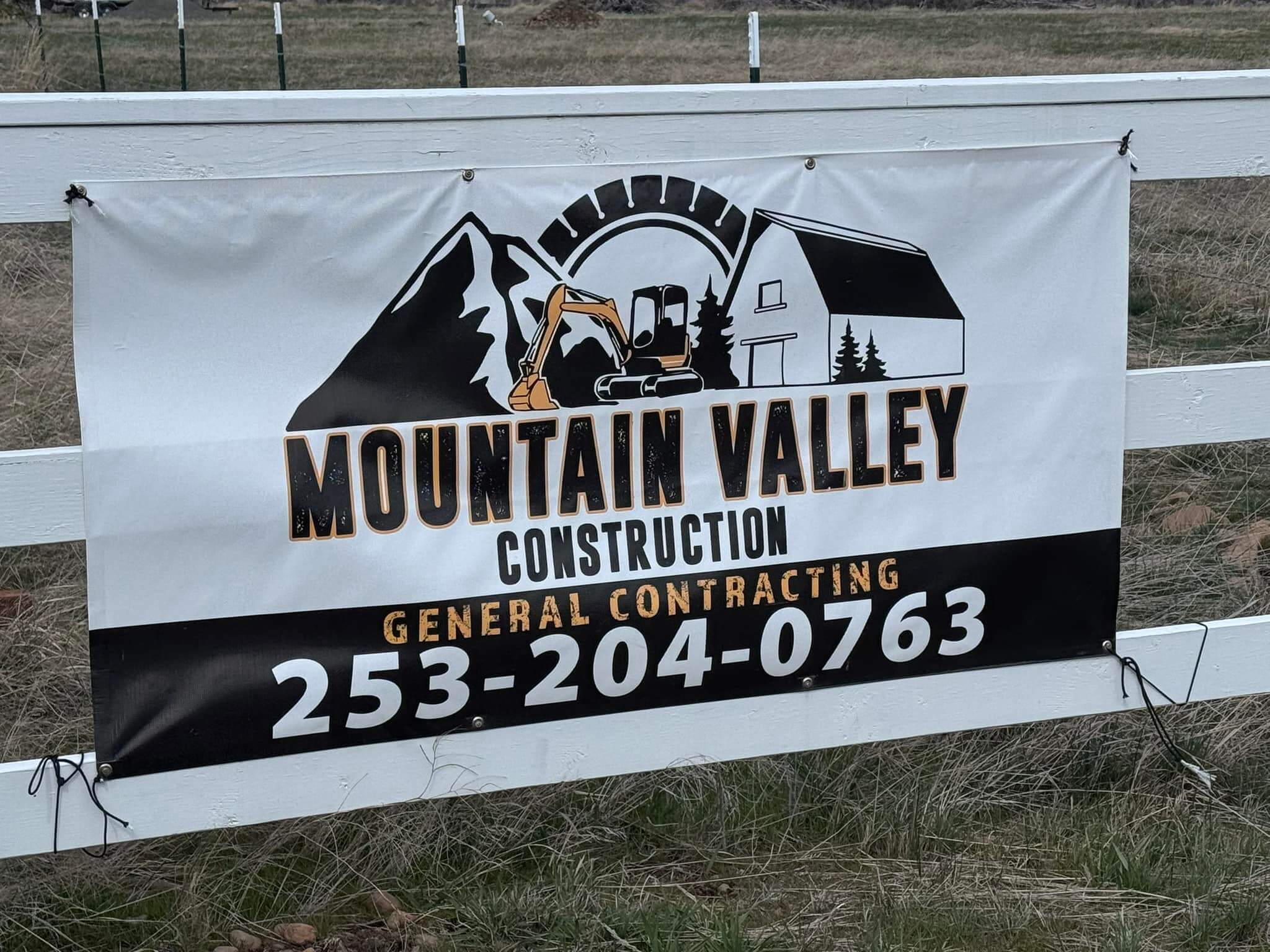 mountain valley construction sign