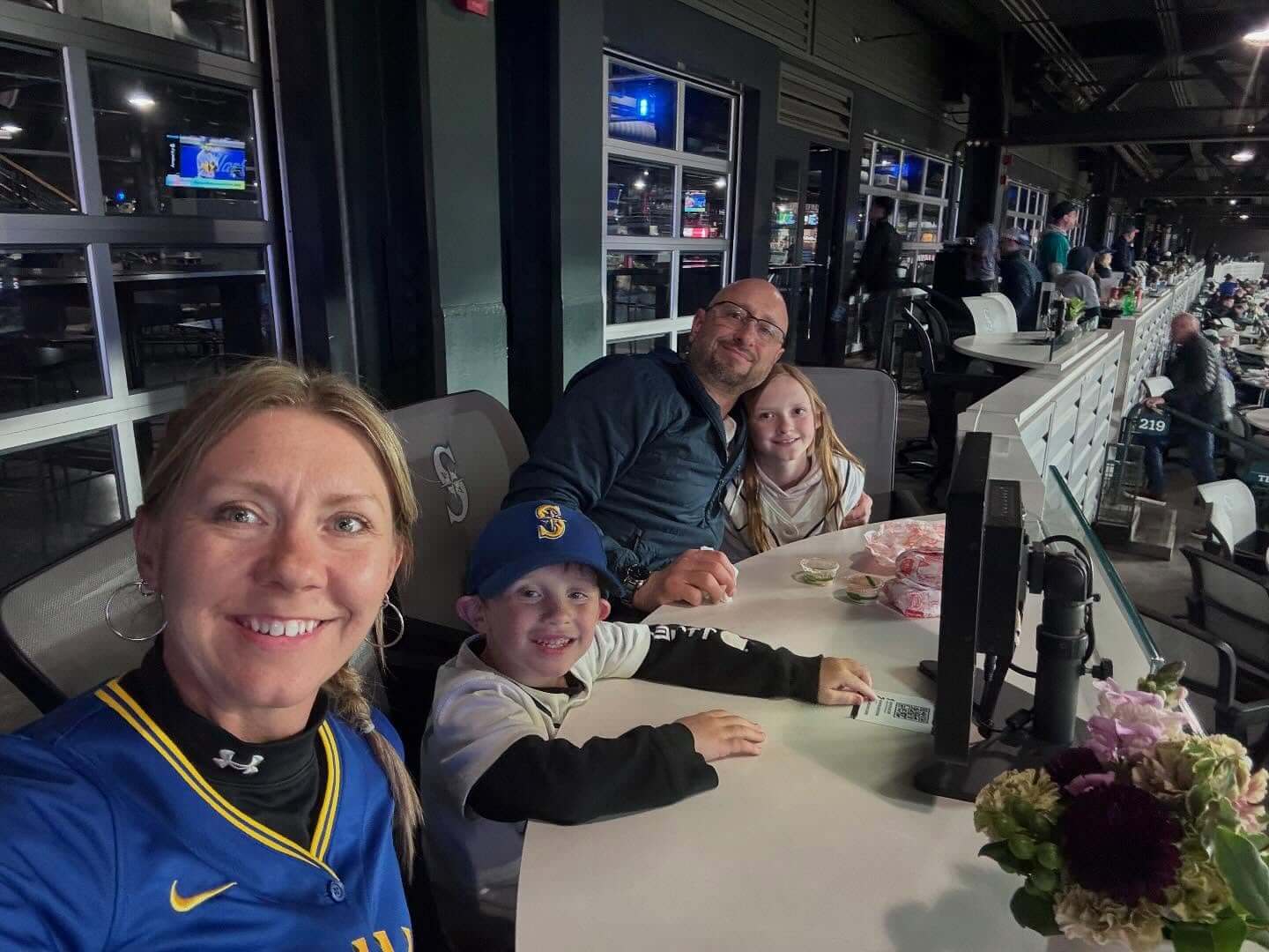 a family at a game